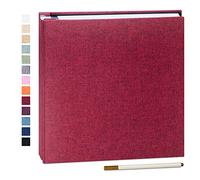 Yopih Album Photo Adhésif avec 40 Pages 10X15 Lin en Tissu Couverture Scrapbooking DIY Photo Album Sauver Bébé Croissance Mariage Voyage Famille Cadeau