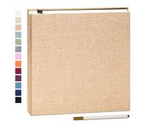 Yopih Album Photo Adhésif avec 40 Pages 10X15 Lin en Tissu Couverture Scrapbooking DIY Photo Album Sauver Bébé Croissance Mariage Voyage Famille Cadeau