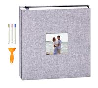 Yopih Album Photo Autocollant 120 Pages Albums Photo DIY 10X15 Albums Photo Souvenirs Couverture en Lin Cadeaux de Mariage Noël Valentin Cadeau d'anniversaire Anniversaire Enfants
