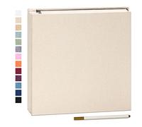 Yopih Album Photo Autocollant 60 Pages Albums Photo DIY 10X15 Albums Photo Souvenirs Couverture en Lin Cadeaux de Mariage Noël Valentin Cadeau d'anniversaire Anniversaire Enfants Beige
