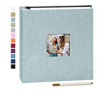 Yopih Album Photo Autocollant 60 Pages Albums Photo DIY 10X15 Albums Photo Souvenirs Couverture en Lin Cadeaux de Mariage Noël Valentin Cadeau d'anniversaire Anniversaire Enfants