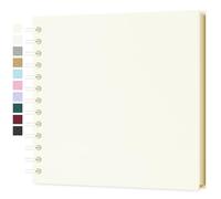 Yopih Album Photo Scrapbooking DIY 18x18 cm Papier Kraft Rigide avec 20 Feuilles, Livre de Souvenirs Photographiques pour Familles et Mariages, Beige