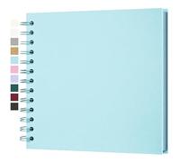 Yopih Album Photo Scrapbooking DIY 18x18 cm Papier Kraft Rigide avec 20 Feuilles, Livre de Souvenirs Photographiques pour Familles et Mariages, Bleu clair