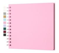 Yopih Album Photo Scrapbooking DIY 18x18 cm Papier Kraft Rigide avec 20 Feuilles, Livre de Souvenirs Photographiques pour Familles et Mariages, Rose