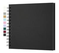 Yopih Album Photo Scrapbooking DIY 18x18 cm Papier Kraft Rigide avec 20 Feuilles, Livre de Souvenirs Photographiques pour Familles et Mariages, Noir