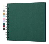 Yopih Album Photo Scrapbooking DIY 18x18 cm Papier Kraft Rigide avec 20 Feuilles, Livre de Souvenirs Photographiques pour Familles et Mariages, Vert foncé