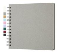 Yopih Album Photo Scrapbooking DIY 18x18 cm Papier Kraft Rigide avec 20 Feuilles, Livre de Souvenirs Photographiques pour Familles et Mariages, Gris clair