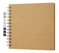 Yopih Album Photo Scrapbooking DIY 18x18 cm Papier Kraft Rigide avec 20 Feuilles, Livre de Souvenirs Photographiques pour Familles et Mariages, Marron