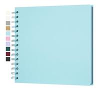 Yopih Album Photo Scrapbooking DIY 20,5x20,5 cm Papier Kraft Rigide avec 20 Feuilles, Livre de Souvenirs Photographiques pour Familles et Mariages, Bleu clair