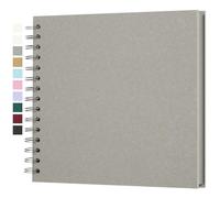 Yopih Album Photo Scrapbooking DIY 20,5x20,5 cm Papier Kraft Rigide avec 20 Feuilles, Livre de Souvenirs Photographiques pour Familles et Mariages, Gris clair