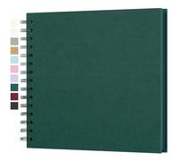 Yopih Album Photo Scrapbooking DIY 20,5x20,5 cm Papier Kraft Rigide avec 20 Feuilles, Livre de Souvenirs Photographiques pour Familles et Mariages, Vert foncé