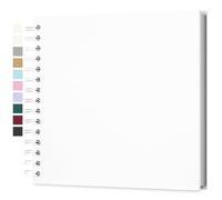 Yopih Album Photo Scrapbooking DIY 20,5x20,5 cm Papier Kraft Rigide avec 20 Feuilles, Livre de Souvenirs Photographiques pour Familles et Mariages, Blanc