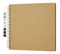 Yopih Album Photo Scrapbooking DIY 25,5x25,5 cm Papier Kraft Rigide avec 20 Feuilles (40 Pages) Livre de Souvenirs Photographiques pour Familles Mariages Anniversaire Bébé Voyage, Marron