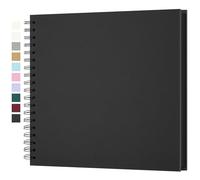 Yopih Album Photo Scrapbooking DIY 25,5x25,5 cm Papier Kraft Rigide avec 20 Feuilles, Livre de Souvenirs Photographiques pour Familles et Mariages, Noir