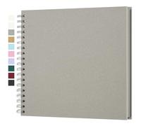 Yopih Album Photo Scrapbooking DIY 25,5x25,5 cm Papier Kraft Rigide avec 20 Feuilles, Livre de Souvenirs Photographiques pour Familles et Mariages, Gris clair