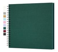 Yopih Album Photo Scrapbooking DIY 25,5x25,5 cm Papier Kraft Rigide avec 20 Feuilles, Livre de Souvenirs Photographiques pour Familles et Mariages, Vert foncé