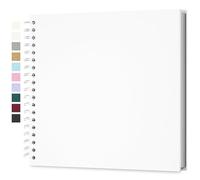 Yopih Album Photo Scrapbooking DIY 25,5x25,5 cm Papier Kraft Rigide avec 20 Feuilles, Livre de Souvenirs Photographiques pour Familles et Mariages, Blanc