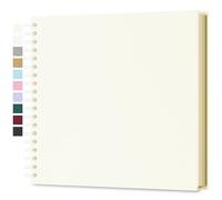 Yopih Album Photo Scrapbooking DIY 25,5x25,5 cm Papier Kraft Rigide avec 50 Feuilles, Livre de Souvenirs Photographiques pour Familles et Mariages, Beige