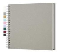 Yopih Album Photo Scrapbooking DIY 25,5x25,5 cm Papier Kraft Rigide avec 50 Feuilles, Livre de Souvenirs Photographiques pour Familles et Mariages, Gris clair