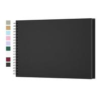 Yopih Album Photo Scrapbooking DIY 28x20,5 cm Papier Kraft Rigide avec 20 Feuilles (40 Pages) Livre de Souvenirs Photographiques pour Familles Mariages Anniversaire Bébé Voyage, Noir