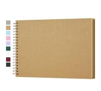 Yopih Album Photo Scrapbooking DIY 28x20,5 cm Papier Kraft Rigide avec 20 Feuilles, Livre de Souvenirs Photographiques pour Familles et Mariages, Marron