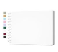 Yopih Album Photo Scrapbooking DIY 28x20,5 cm Papier Kraft Rigide avec 20 Feuilles, Livre de Souvenirs Photographiques pour Familles et Mariages, Blanc