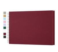 Yopih Album Photo Scrapbooking DIY 28x20,5 cm Papier Kraft Rigide avec 50 Feuilles, Livre de Souvenirs Photographiques pour Familles et Mariages, Rouge