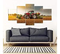 YOPLLL Impressions sur Toile Tracteur Rouge Moissonneuse Ferme Art Mur Toile Peintures Décor À La Maison Impressions Modernes Oeuvre Photo Chambre Stickers Muraux Affiche