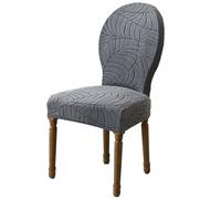 YOPOIY Lot de 6, 4 ou 2 housses extensibles et lavables pour chaises de salle à manger à dossier rond et campagne française pour animaux de compagnie (gris foncé)