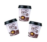 Yopokki Jjajang Lot de 3 tasses de riz aux haricots noirs - Gâteau de riz coréen épicé - OG ASIA - 3 x 120 g