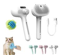 Yopoll Brosse de massage pour chien, brosse de massage à la vapeur pour animal domestique, brosse à vapeur pour animaux domestiques, brosse de toilettage à vapeur pour chiens et chats (blanc)