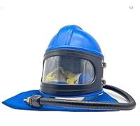 YOPON Casque de sablage Casque de sablage à Alimentation d'air sûr avec épaulière Capuchon Protecteur de sablage avec 10 pièces de lentilles extérieures pour équipement de sablage