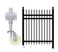 YOPOTIKA Roulette pivotante à ressort de 10,16 cm, avec dispositif pivotant, 200 kg, en nylon, pour charges lourdes, pour portails, portes coulissantes et grilles tubulaires, roulettes pivotantes