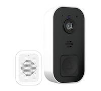 YOPOTIKA Sonnette de porte sans fil avec carillon 720p - Sonnette vidéo étanche - Avec caméra - Stockage audio dans le cloud 2 voies - WiFi 2,4 GHz - Fonctionne sur batterie