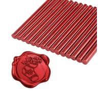 Yoption Lot de 15 bâtons de cire pour pistolet à colle pour tampon de cire, idéal pour les invitations de mariage, les cartes, les enveloppes Bordeaux métallisé.