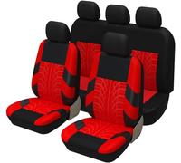 YoQIK Auto Ensembles Housses Siège pour Dacia Sandero Stepway 3.Gen 2.Gen 2012-2016 2017-2022 2023 2024 2025,Avant Arrière Coussins Couvre Respirant Imperméable Protections Accessoires,Red-6