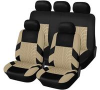 YoQIK Auto Ensembles Housses Siège pour Dacia Sandero Stepway 3.Gen 2.Gen 2012-2016 2017-2022 2023 2024 2025,Avant Arrière Coussins Couvre Respirant Imperméable Protections Accessoires,Beige-3