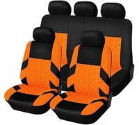 YoQIK Auto Ensembles Housses Siège pour Dacia Sandero Stepway 3.Gen 2.Gen 2012-2016 2017-2022 2023 2024 2025,Avant Arrière Coussins Couvre Respirant Imperméable Protections Accessoires,Orange-7