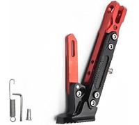 YoQIK Béquilles Latérale Moto pour Aprilia Caponord 1200 2011-2013 2014 2015 2016 2017 2018,Alliage D'aluminium Réglable Supports Latéraux Pied Stationnement Latéral Universel Accessoires,Red