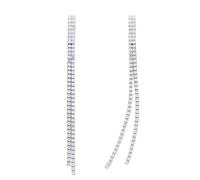 YOQUCOL Boucles d'oreilles chandelier bohème à pampilles en oxyde de zirconium avec chaîne pendante pour femme, Cristal, Zircone cubique