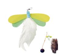 Yorajuy Baguette pour chat | Accessoires de bâton de taquinerie en forme de libellule | Jouet pour chat - Jouer pour chatons, animaux domestiques, intérieur et extérieur, divertissement à la maison