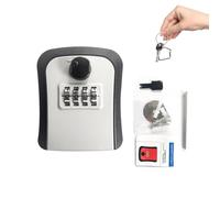 Yorajuy Boîte À Clés Sécurisée Exterieur, Coffre Fort Clef Mural avec Le Code De Combinaison De 4 Chiffres pour Ranger Clés, Cartes De Crédit, Espèces, Gris