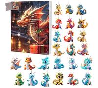 Yorajuy Calendrier De L'Avent De Noël Dragon 2024, Pendentif Calendrier De L'Avent 24 Jours De Vacances, Calendrier Du Compte À Rebours De Noël, Pendentif Acrylique Décoration D'arbre De Noël