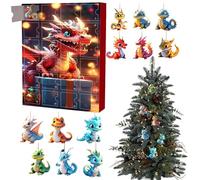 Yorajuy Calendrier De L'Avent De Noël Dragon 2024, Pendentif Calendrier De L'Avent 24 Jours De Vacances, Calendrier Du Compte À Rebours De Noël, Pendentif Acrylique Décoration D'arbre De Noël