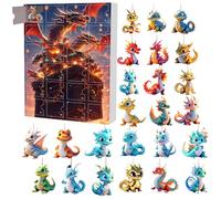 Yorajuy Calendrier De L'Avent De Noël Dragon 2024, Pendentif Calendrier De L'Avent 24 Jours De Vacances, Calendrier Du Compte À Rebours De Noël, Pendentif Acrylique Décoration D'arbre De Noël