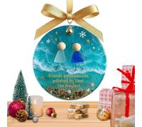 Yorajuy Décorations de Noël en céramique souvenir pour la maison | Décoration de sapin de Noël pour partenaires, famille, collège, club, voyage, travail, entrée, porte, fenêtre, table