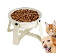 Yorajuy Gamelle pour chien - Gamelle interactive en céramique et métal avec support en fer pour voyage, intérieur, salle à manger, appartement, cuisine, quotidien, maison, extérieur, alimentation