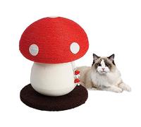 Yorajuy Griffoir pour Chat en Forme De Champignon, Arbre À Chat en Corde De Sisal avec MiniJouets pour Chat en Forme De Champignon, Planche À Gratter pour Chat en Sisal, Poteau À Gratter pour Exercic