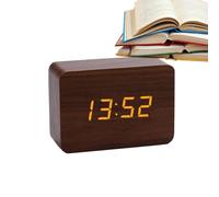 Yorajuy Réveil en Bois, Réveil Numérique, Horloges Électriques en Bois avec Contrôle du Son Et 3 Réglages D'alarme, pour Chambre À Coucher, École, Maison, Salon, Chambre