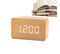 Yorajuy Réveil en Bois, Réveil Numérique, Horloges Électriques en Bois avec Contrôle du Son Et 3 Réglages D'alarme, pour Chambre À Coucher, École, Maison, Salon, Chambre